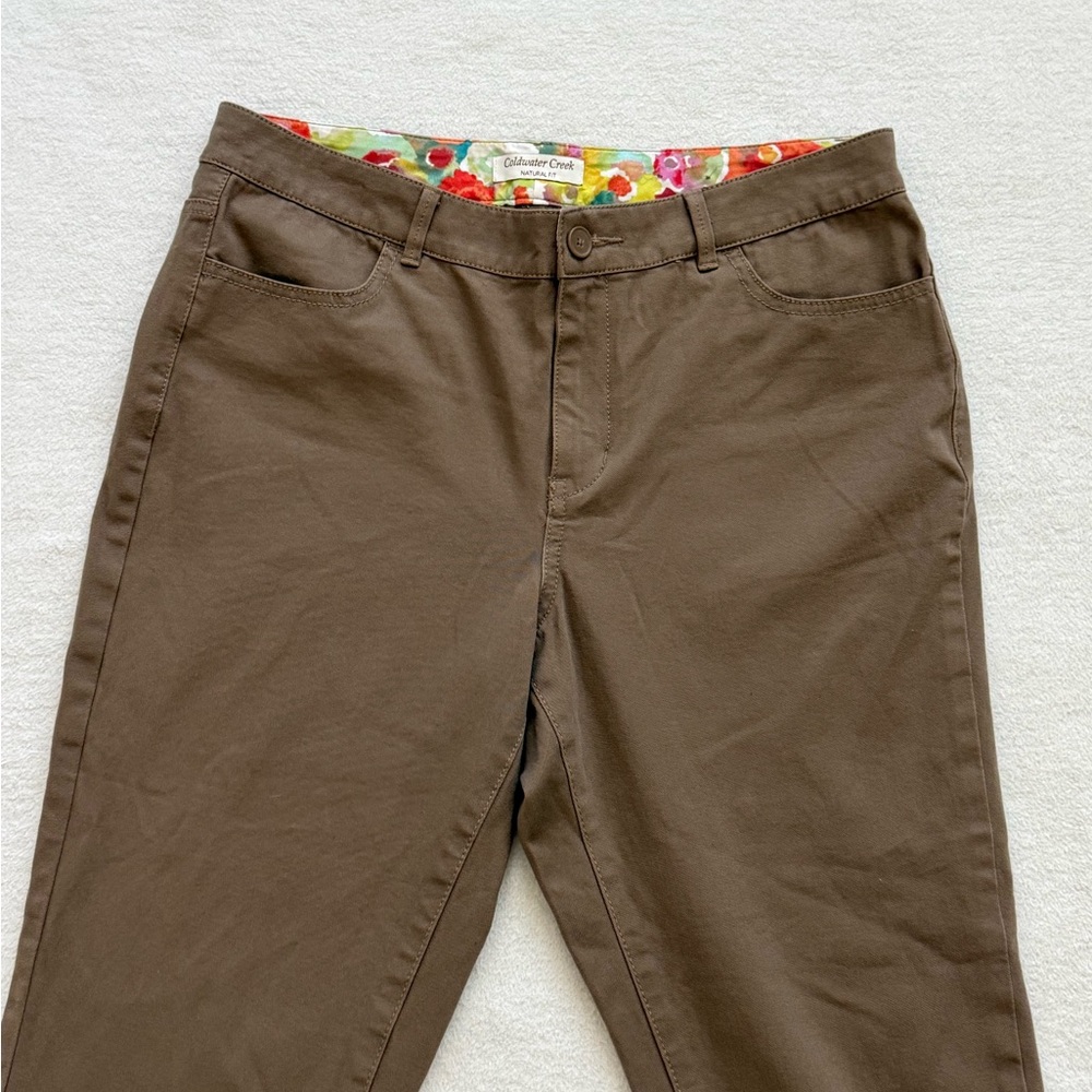 Coldwater Creek Natural Fit Brown Capri Pants Womenβs Size 10 - Picture 3 of 9